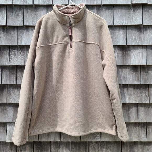 True Grit Men's Herringbone Fleece 1/4 Zip Pullover Size XL